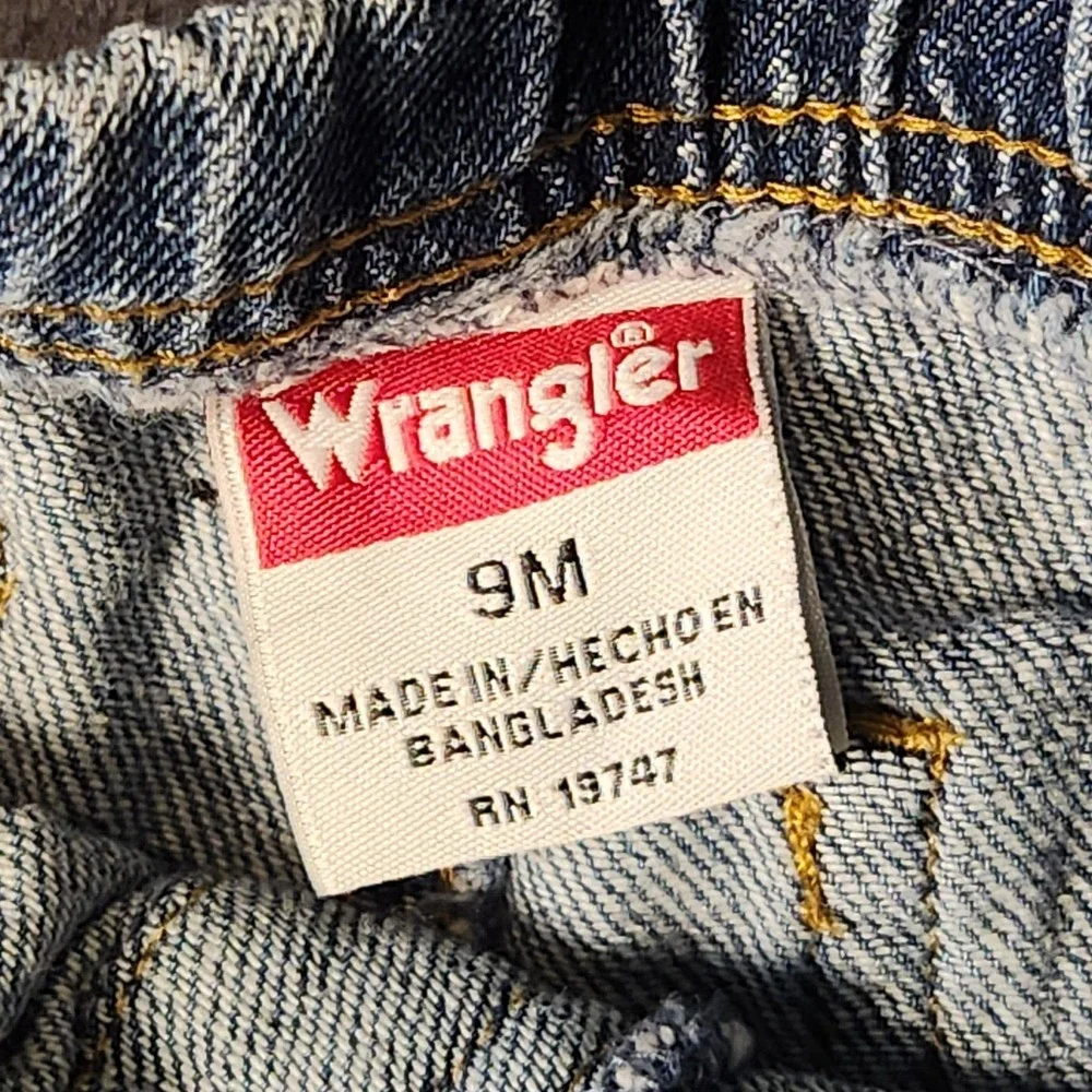 Wrangler Jeans Baby Boy Clothes 7 pc Lot 9 Mts Outfits Carters Bodysuits